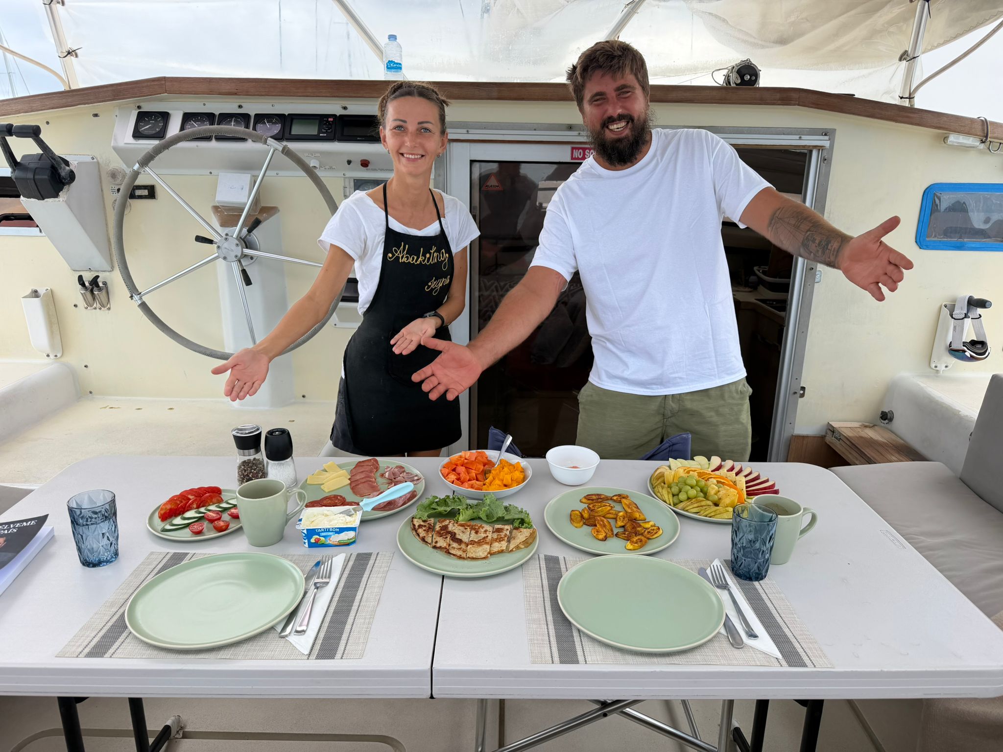 Kiteboarding Caribbean catamaran